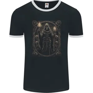 Gothic Grim Reaper Goth Heavy Metal Skull 4 Mens Ringer T-Shirt FotL