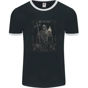 Gothic Grim Reaper Goth Heavy Metal Skull 9 Mens Ringer T-Shirt FotL