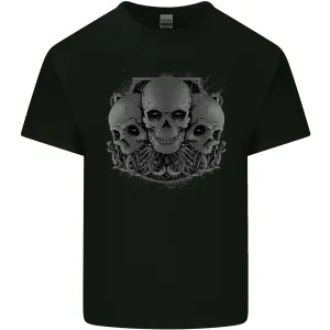 Gothic Skulls Heavy Metal Rock Music Goth Biker Mens Light Cotton T-Shirt