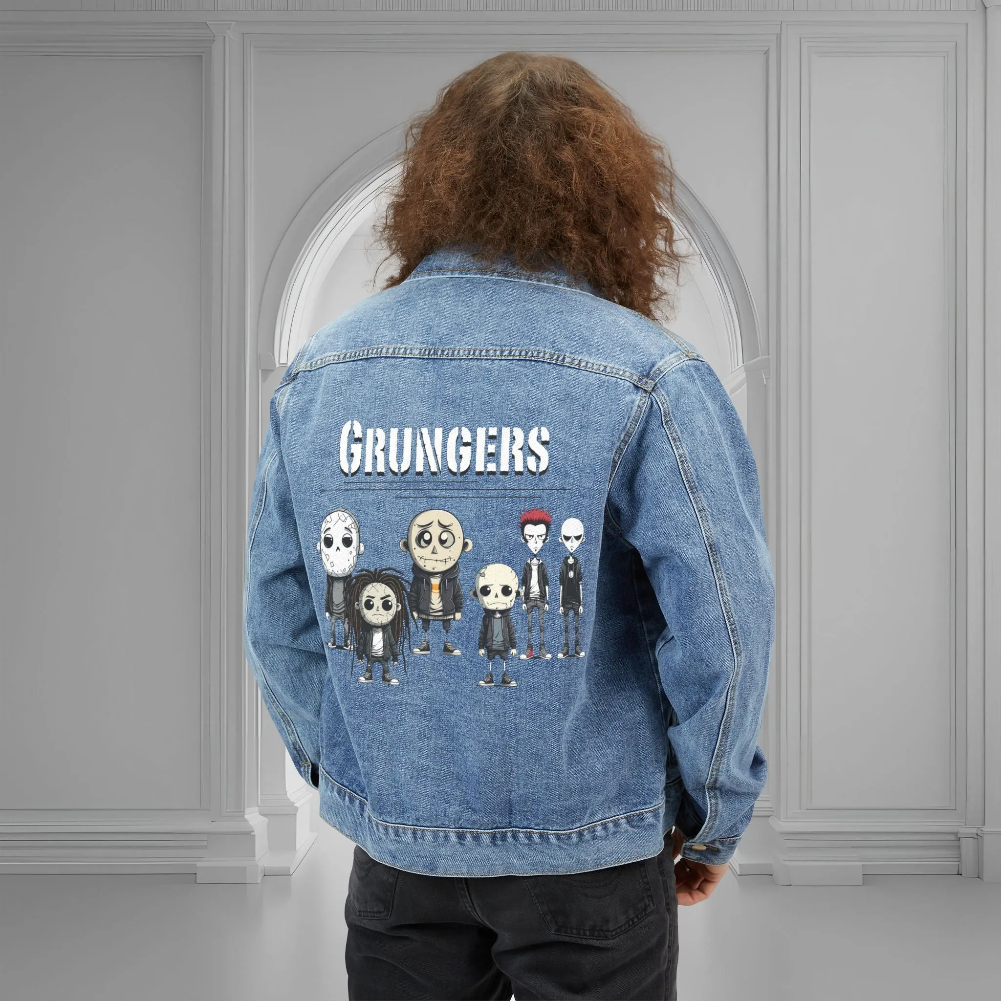 Grungers by BoldCanvas Co. Men’s Denim Jacket – Timeless Style with a Grunge Twist