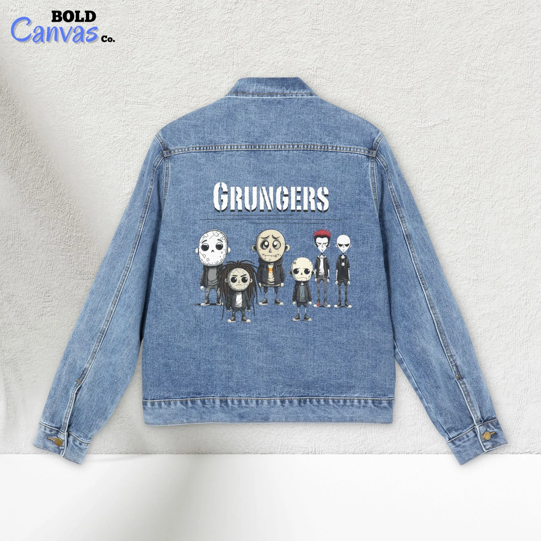 Grungers by BoldCanvas Co. Men’s Denim Jacket – Timeless Style with a Grunge Twist