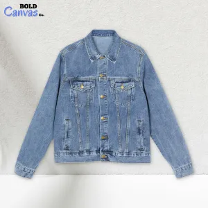 Grungers by BoldCanvas Co. Men’s Denim Jacket – Timeless Style with a Grunge Twist