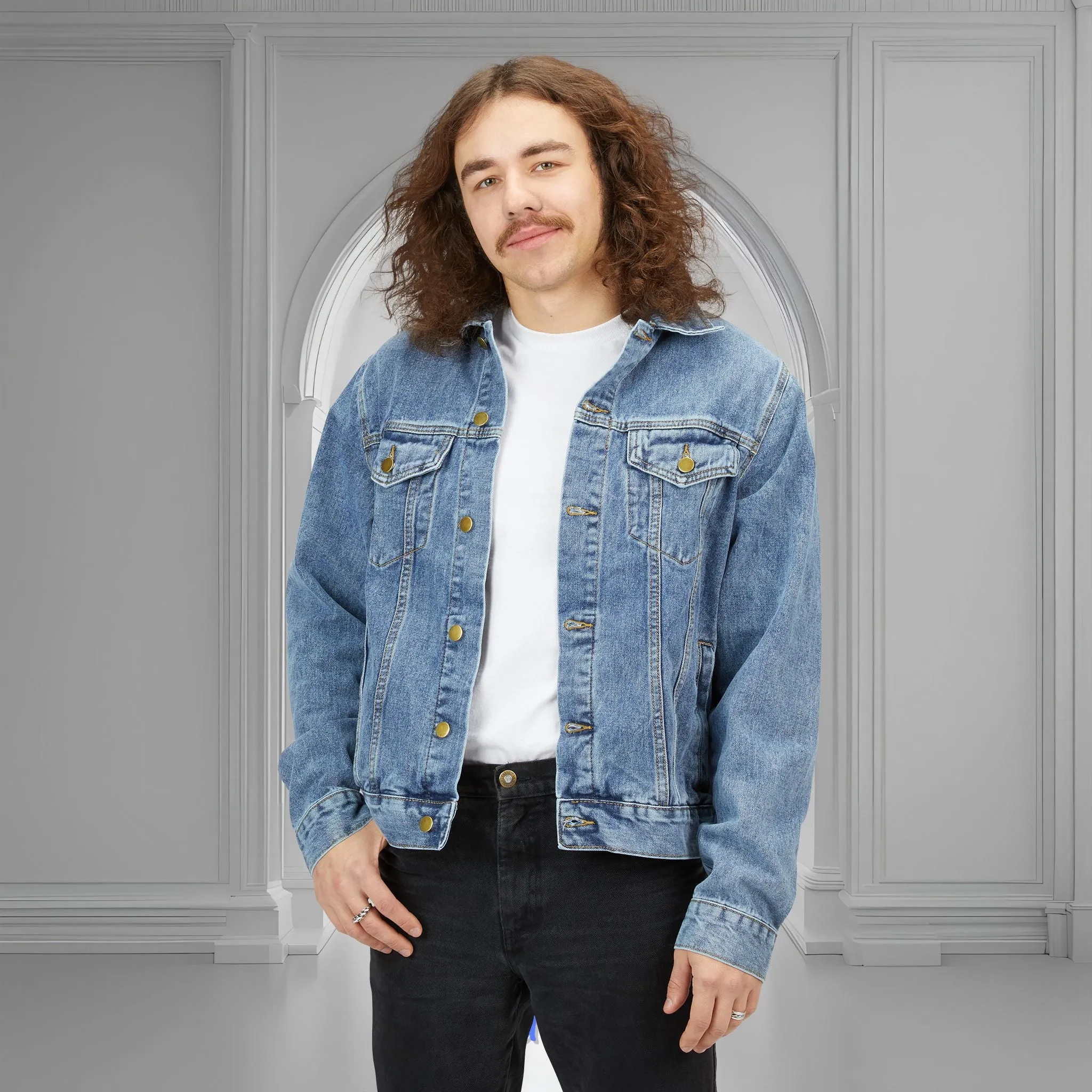Grungers by BoldCanvas Co. Men’s Denim Jacket – Timeless Style with a Grunge Twist