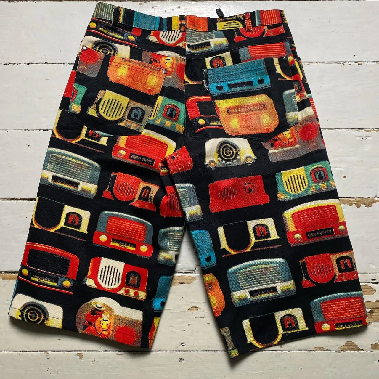 Guy O’Polo Vintage 90’s Radio Print Jorts Jean Shorts