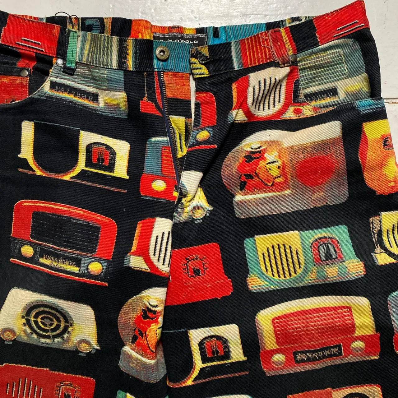 Guy O’Polo Vintage 90’s Radio Print Jorts Jean Shorts