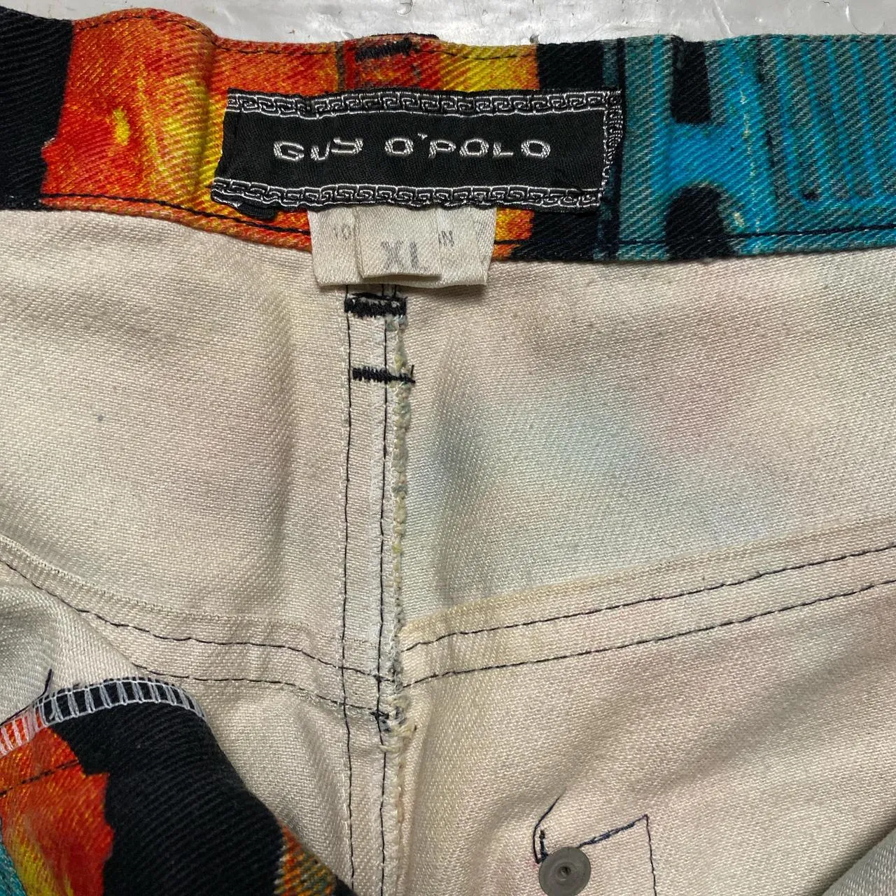 Guy O’Polo Vintage 90’s Radio Print Jorts Jean Shorts