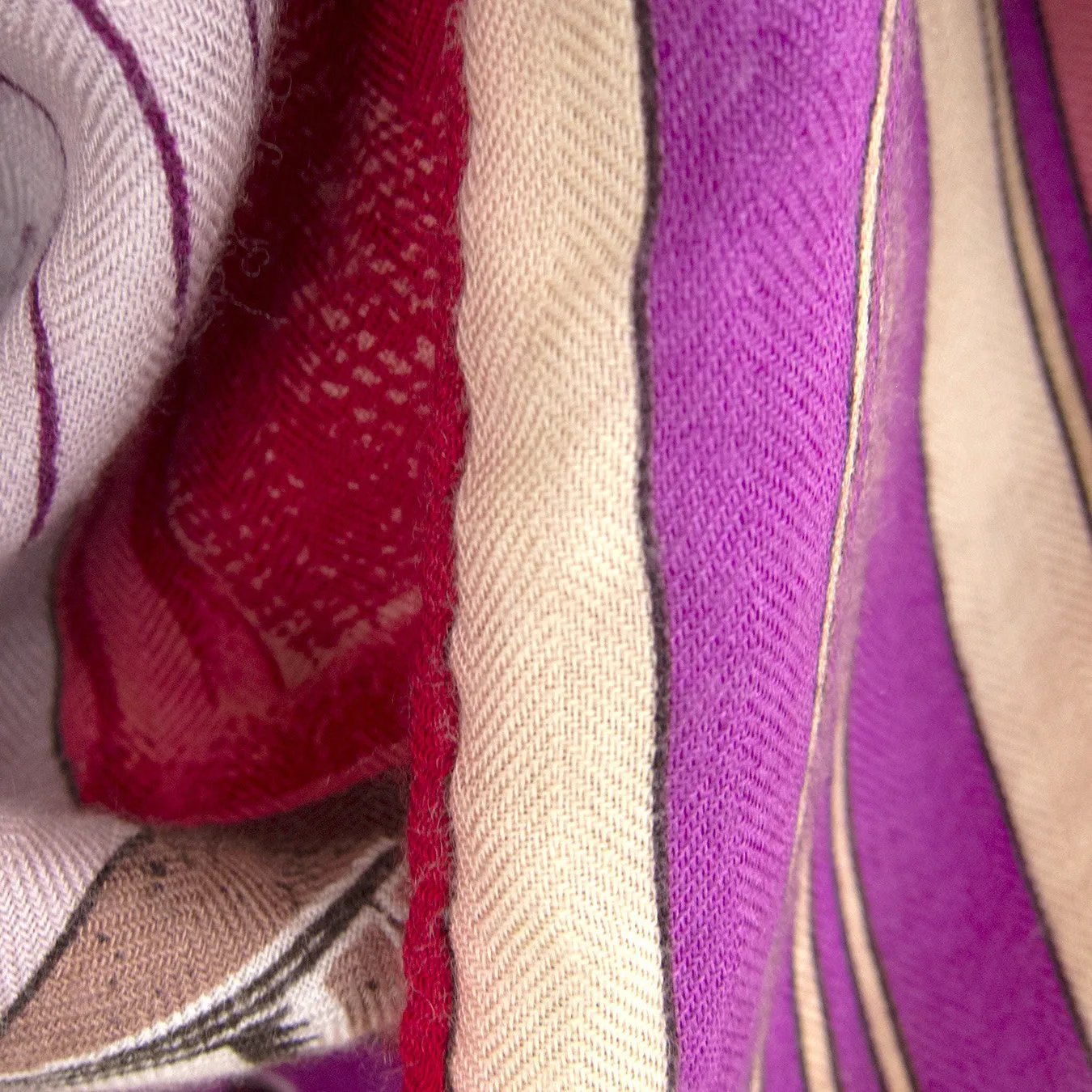 Hermes Carre en Carres Cashmere Silk Shawl Pink Purple GM Gorgeous