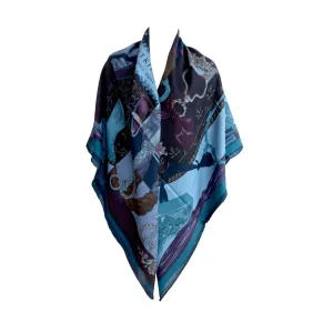 Hermes Cavalleria D'Etriers Cashmere Silk Shawl Scarf GM Fabulous