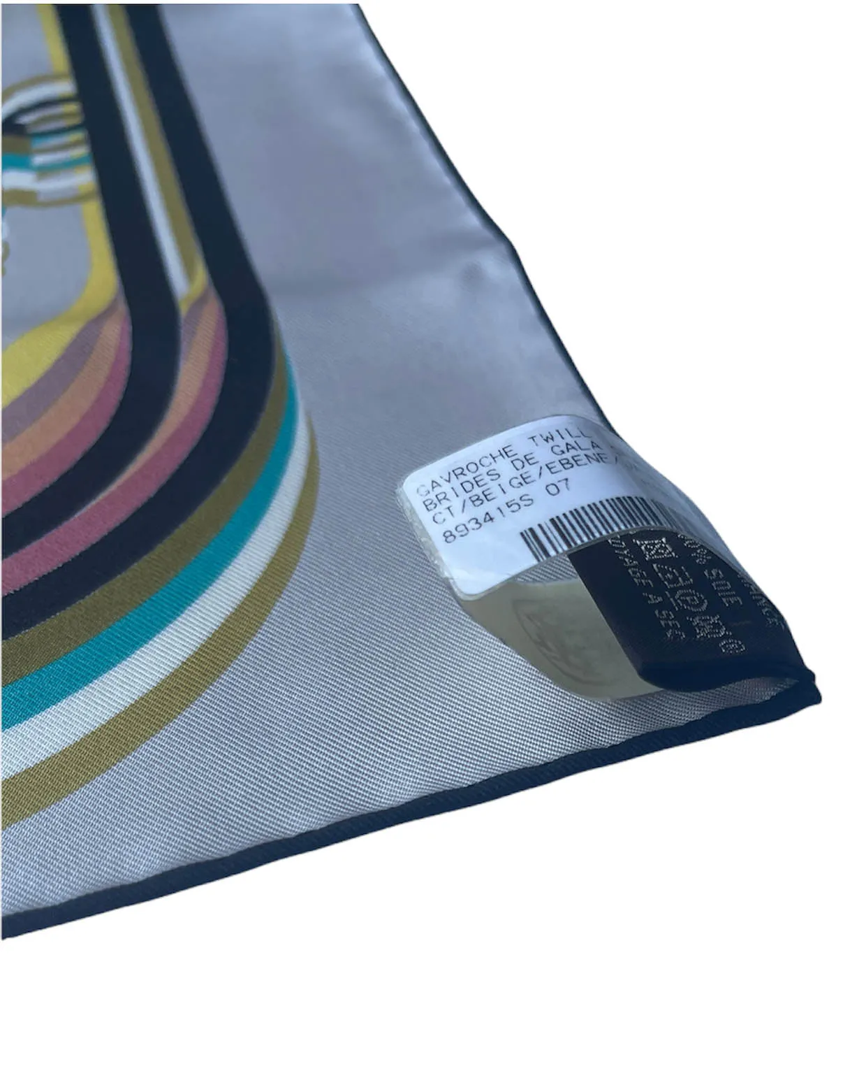 Hermes NEW Beige Brides de Gala Shadow Silk Pocket Square