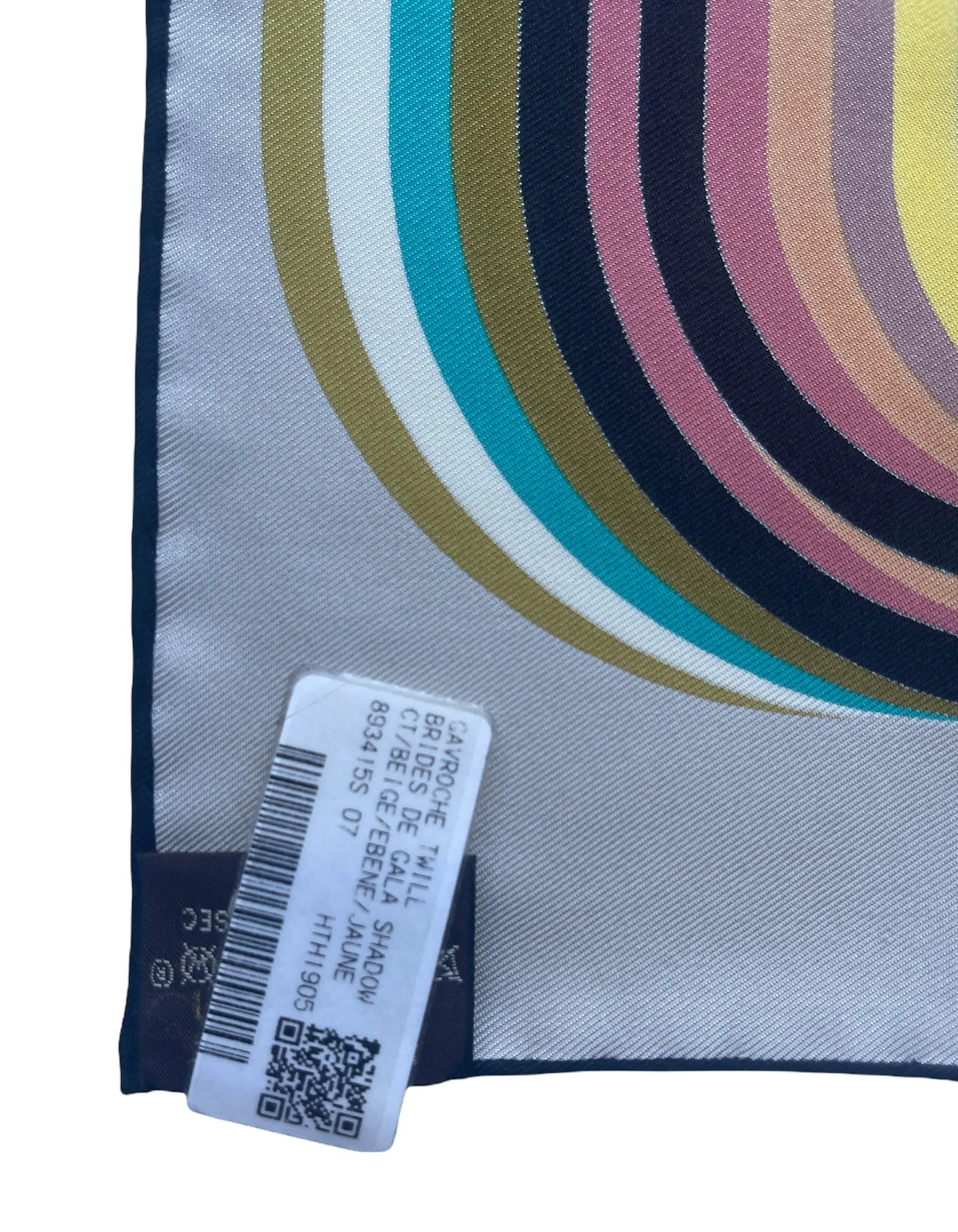 Hermes NEW Beige Brides de Gala Shadow Silk Pocket Square