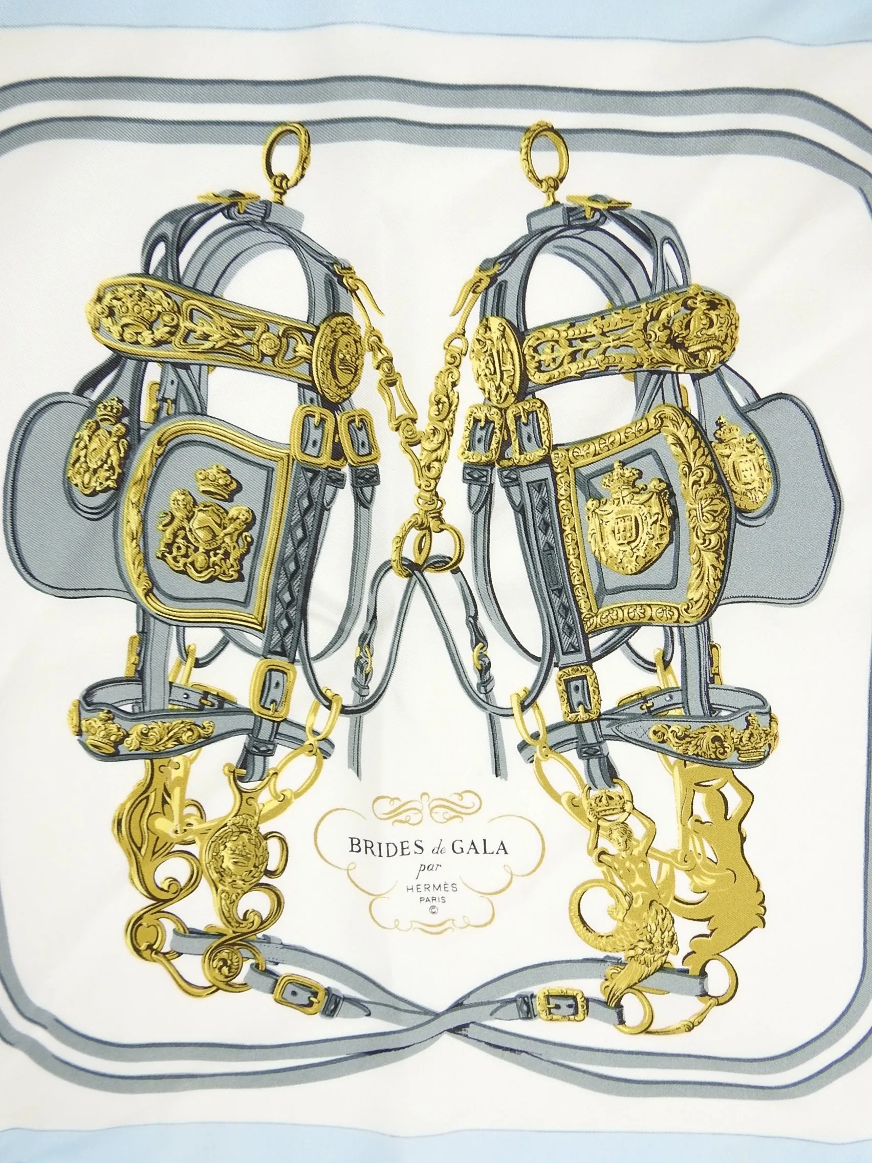 Hermes Silk Brides De Gala Pocket Square
