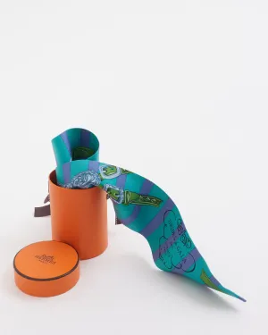 Hermès Blue Stripe "Brides de Gala" Twilly Scarf