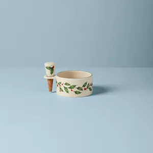 Hosting The Holidays Wine Coaster & Stopper Set