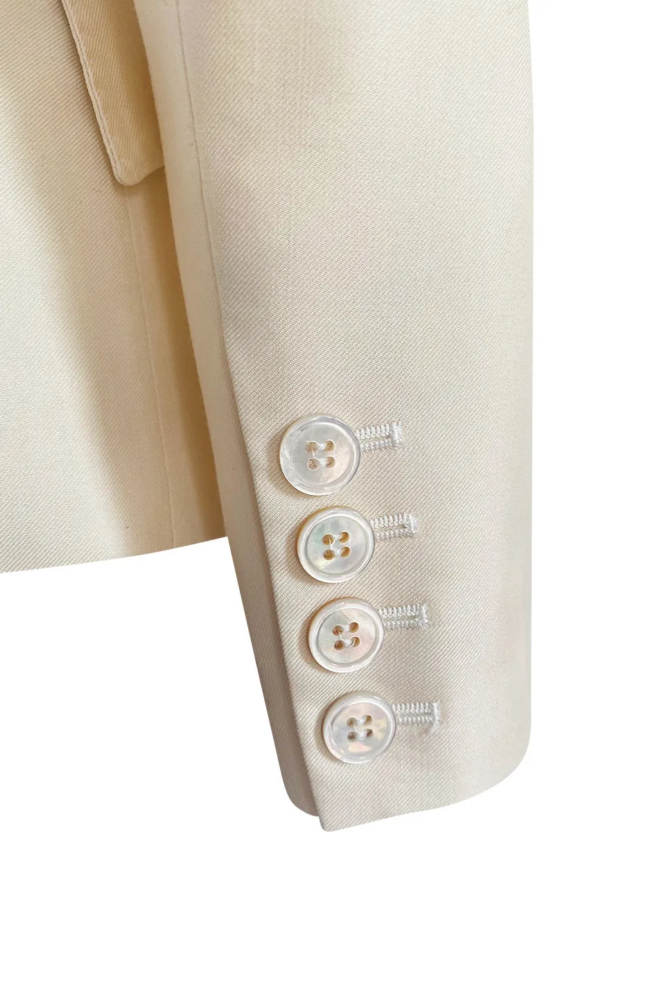 Immaculately Tailored 2003 Alexander McQueen Ivory Jacket w Silk Satin Lapels