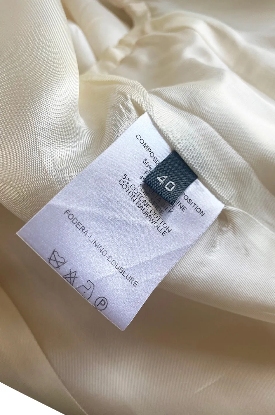 Immaculately Tailored 2003 Alexander McQueen Ivory Jacket w Silk Satin Lapels