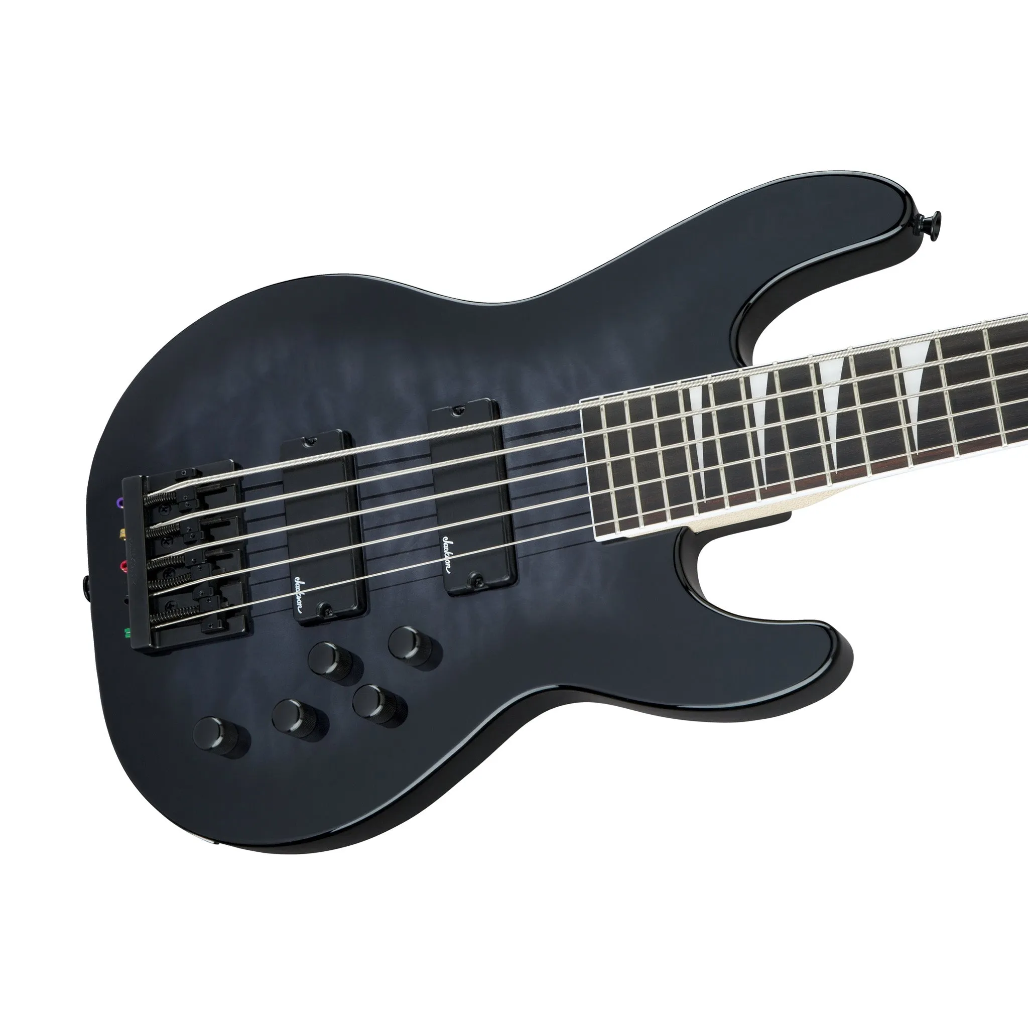 Jackson JS Series Concert Bass JS3VQ Guitar, Amaranth FB, Transparent Black
