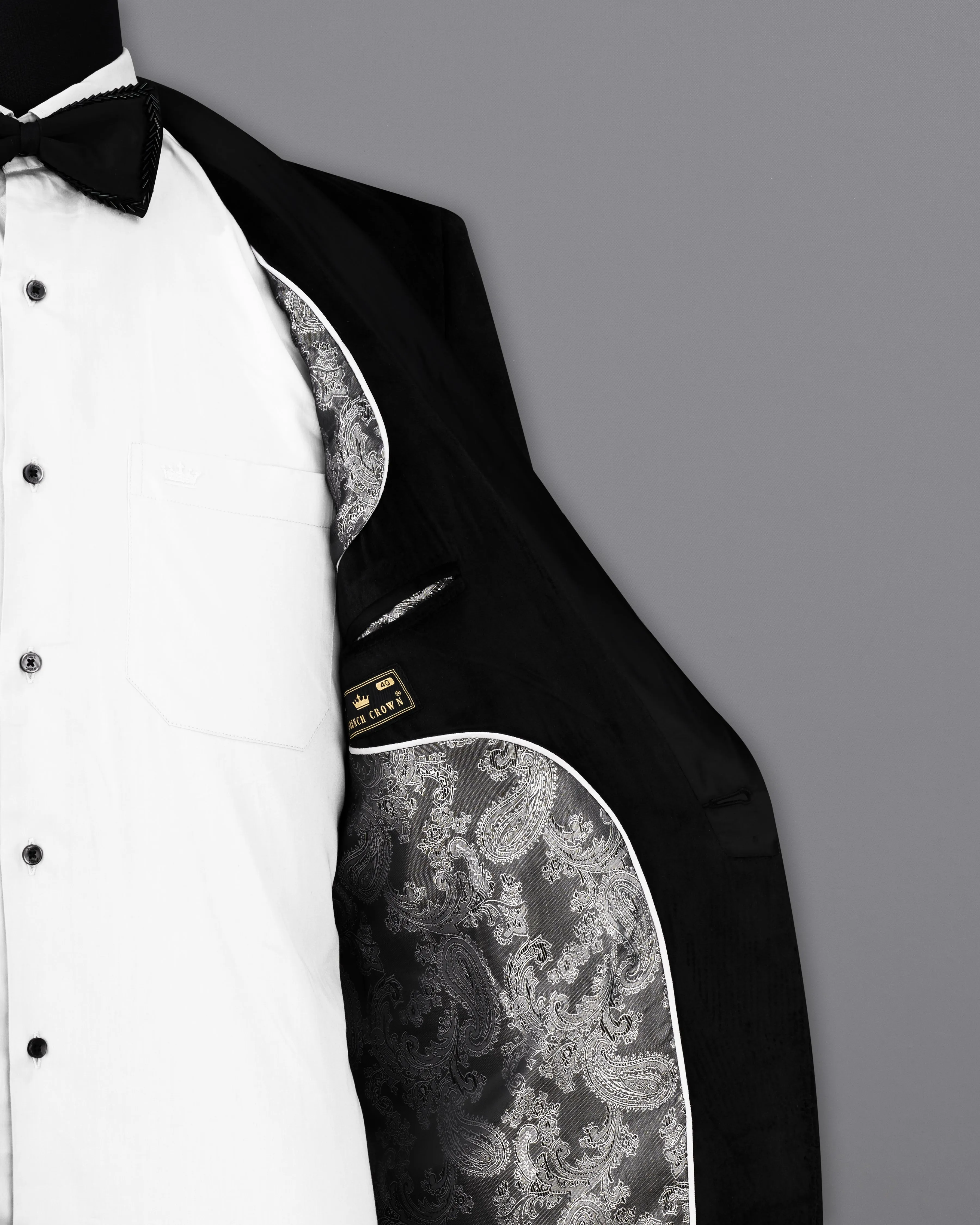 Jade Black Velvet Tuxedo Designer Blazer