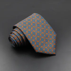 Joyeuse - Burnt Orange & Blue Medallion Necktie