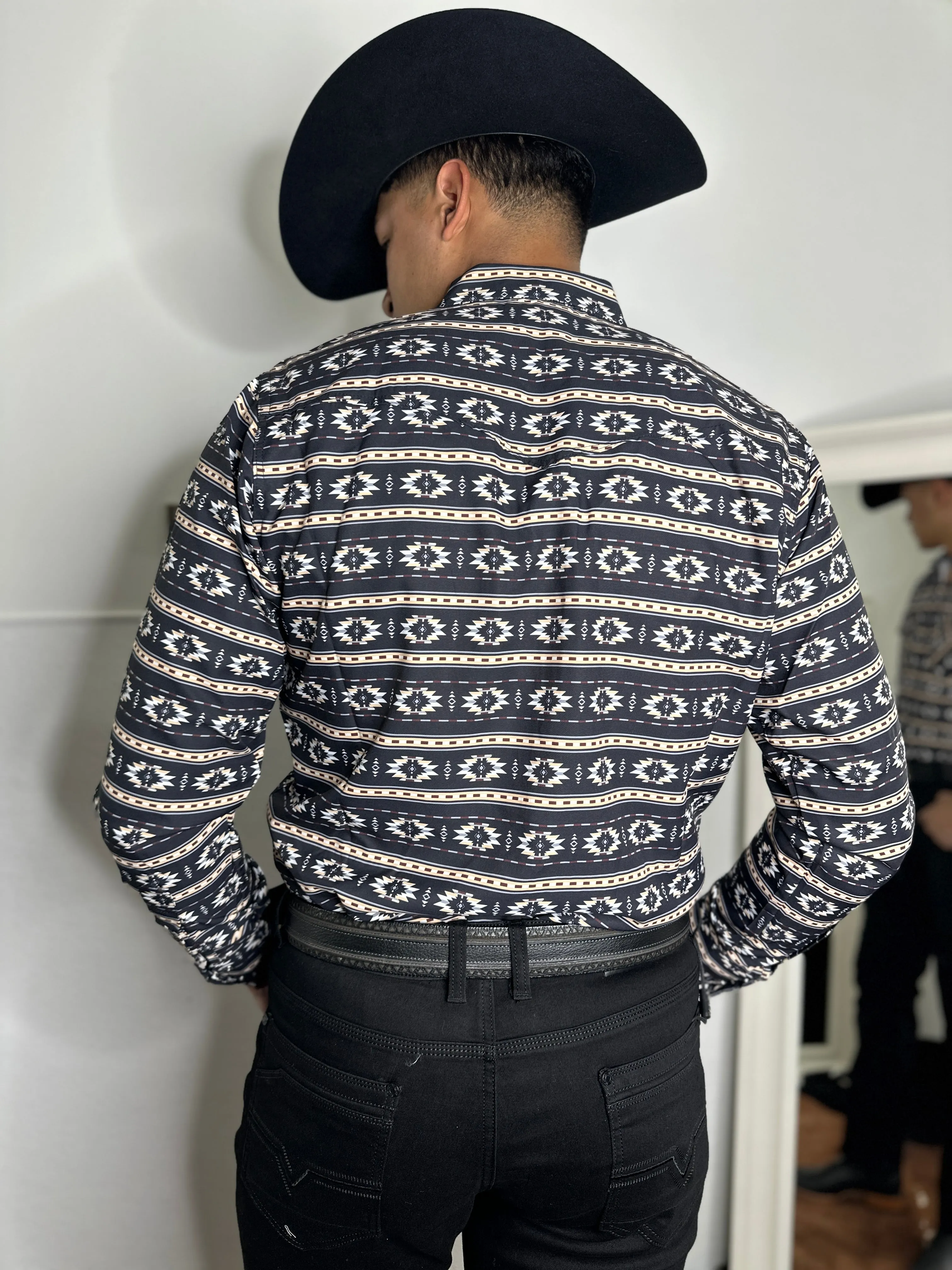 Kevyn Black Aztec Digital Print Shirt