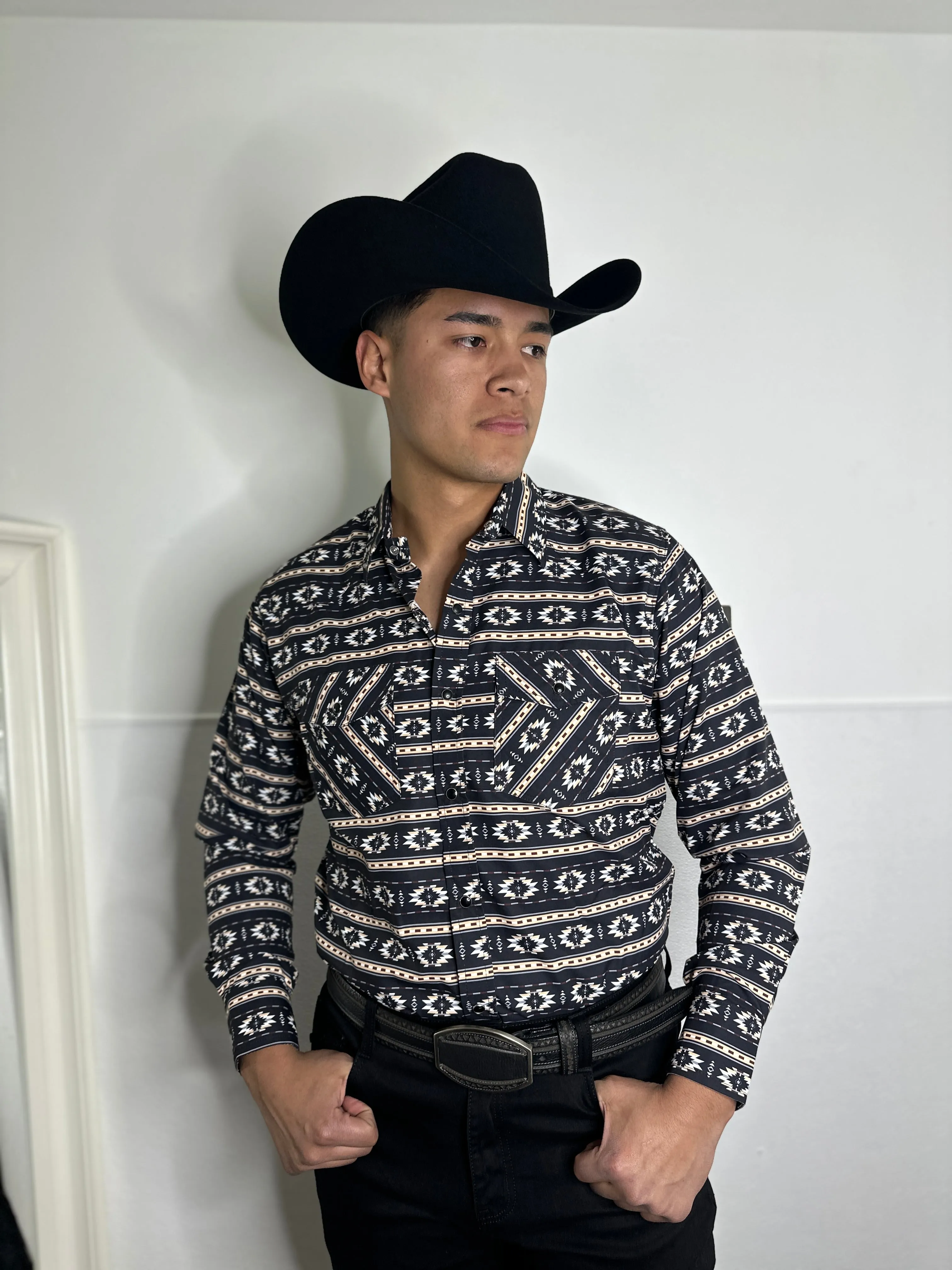 Kevyn Black Aztec Digital Print Shirt