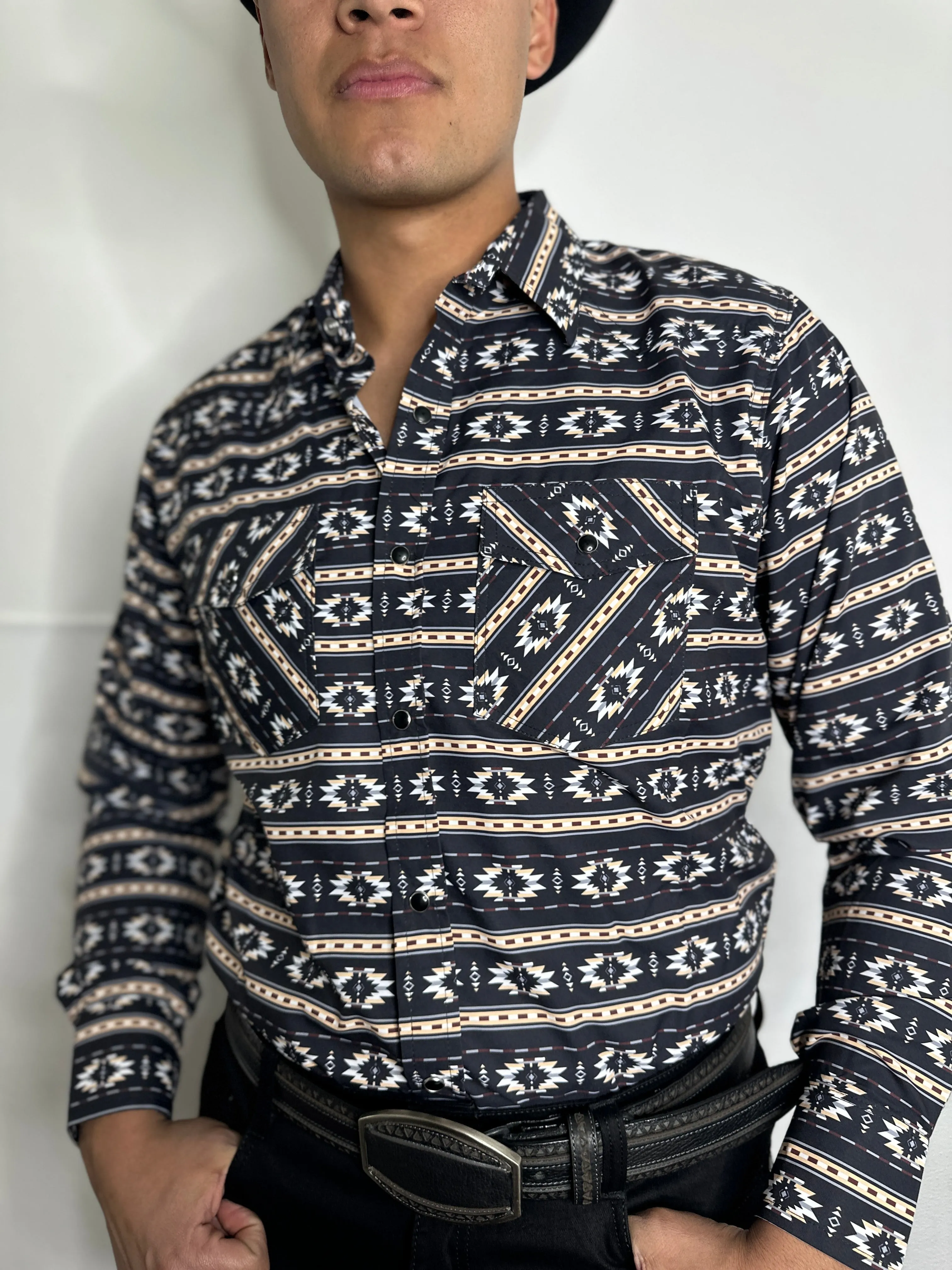 Kevyn Black Aztec Digital Print Shirt
