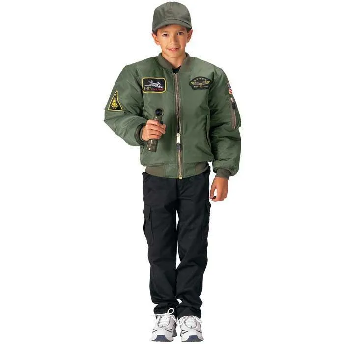 Kids Flight Jacket With Patches