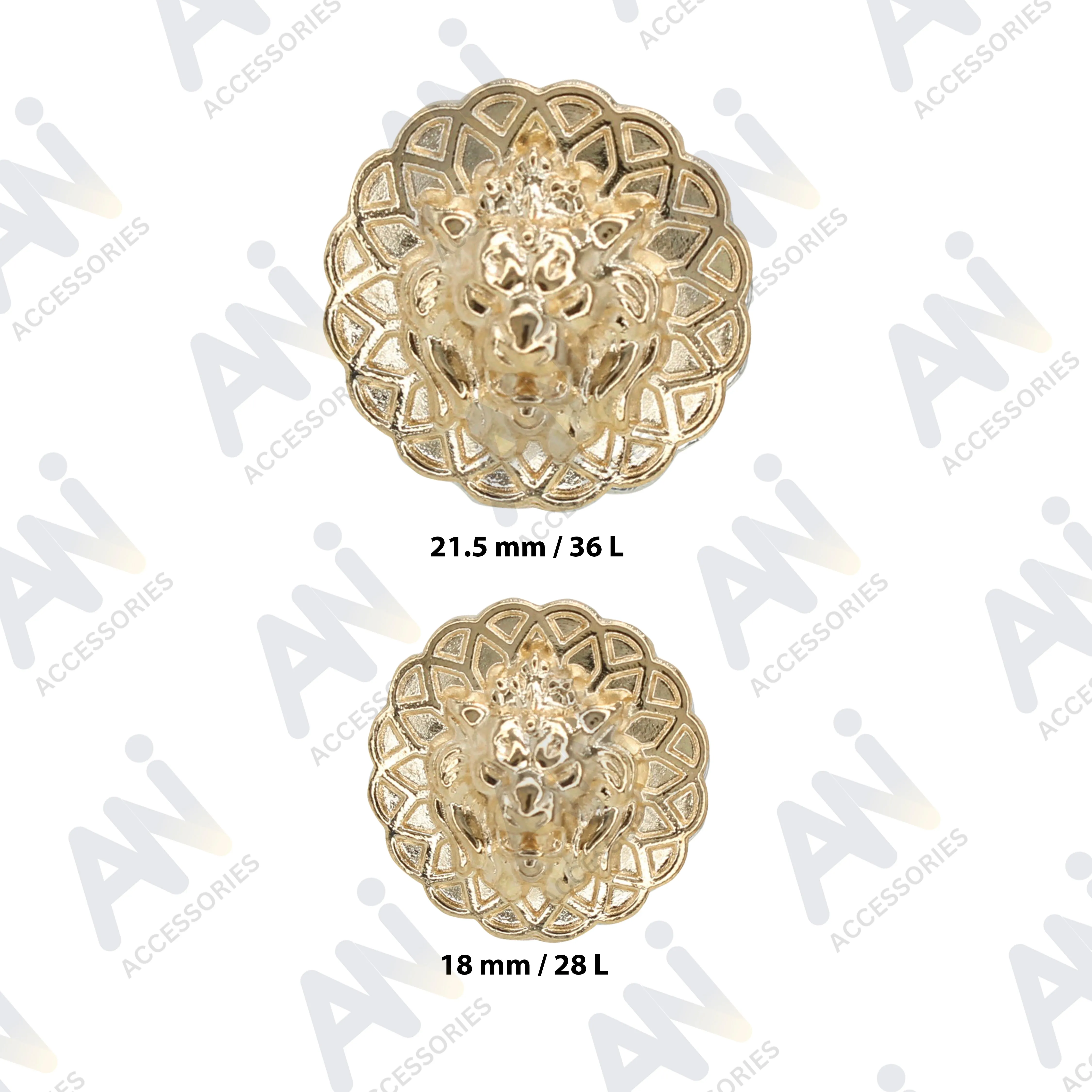 Lion Head Buttons for Clothing and Accessories