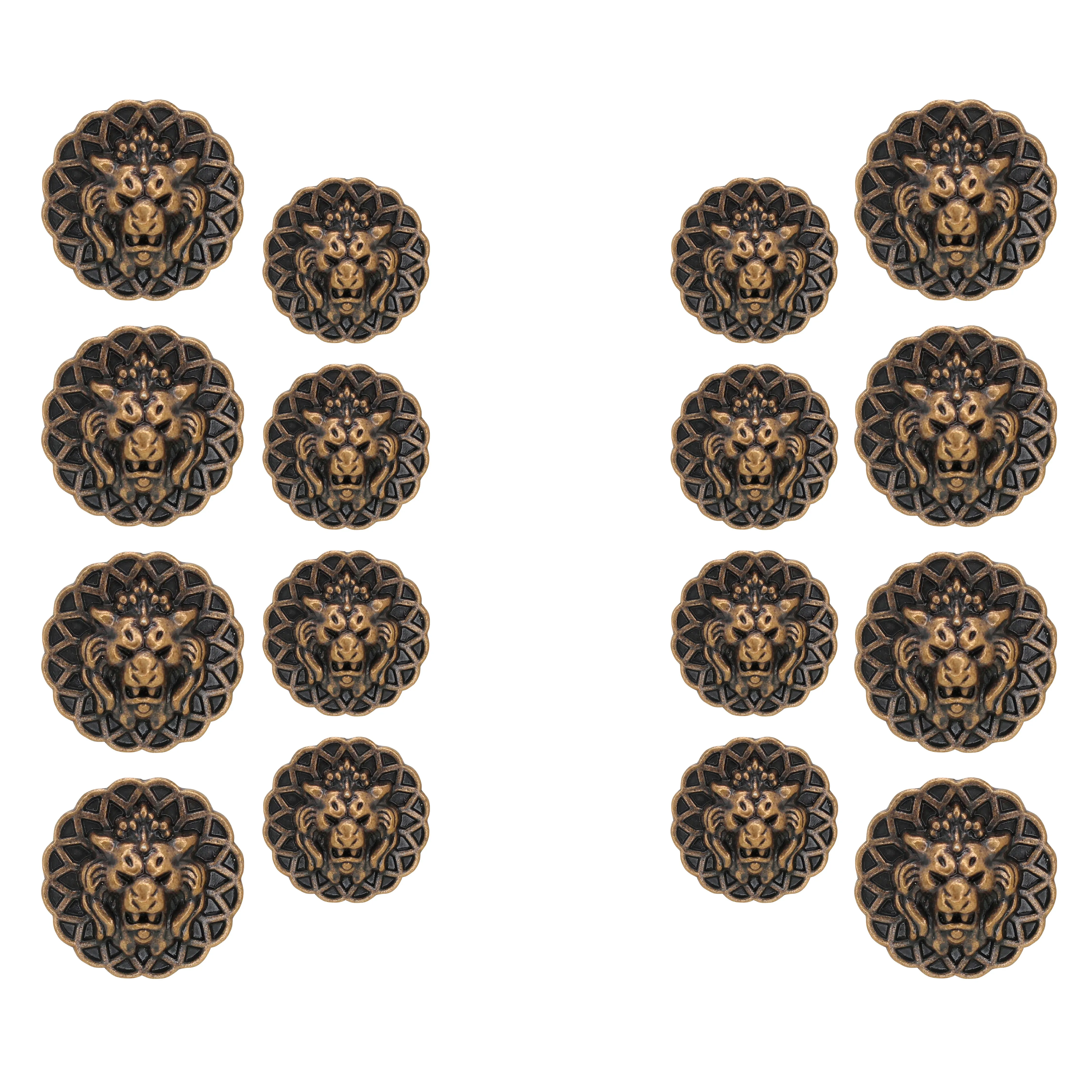 Lion Head Buttons for Clothing and Accessories