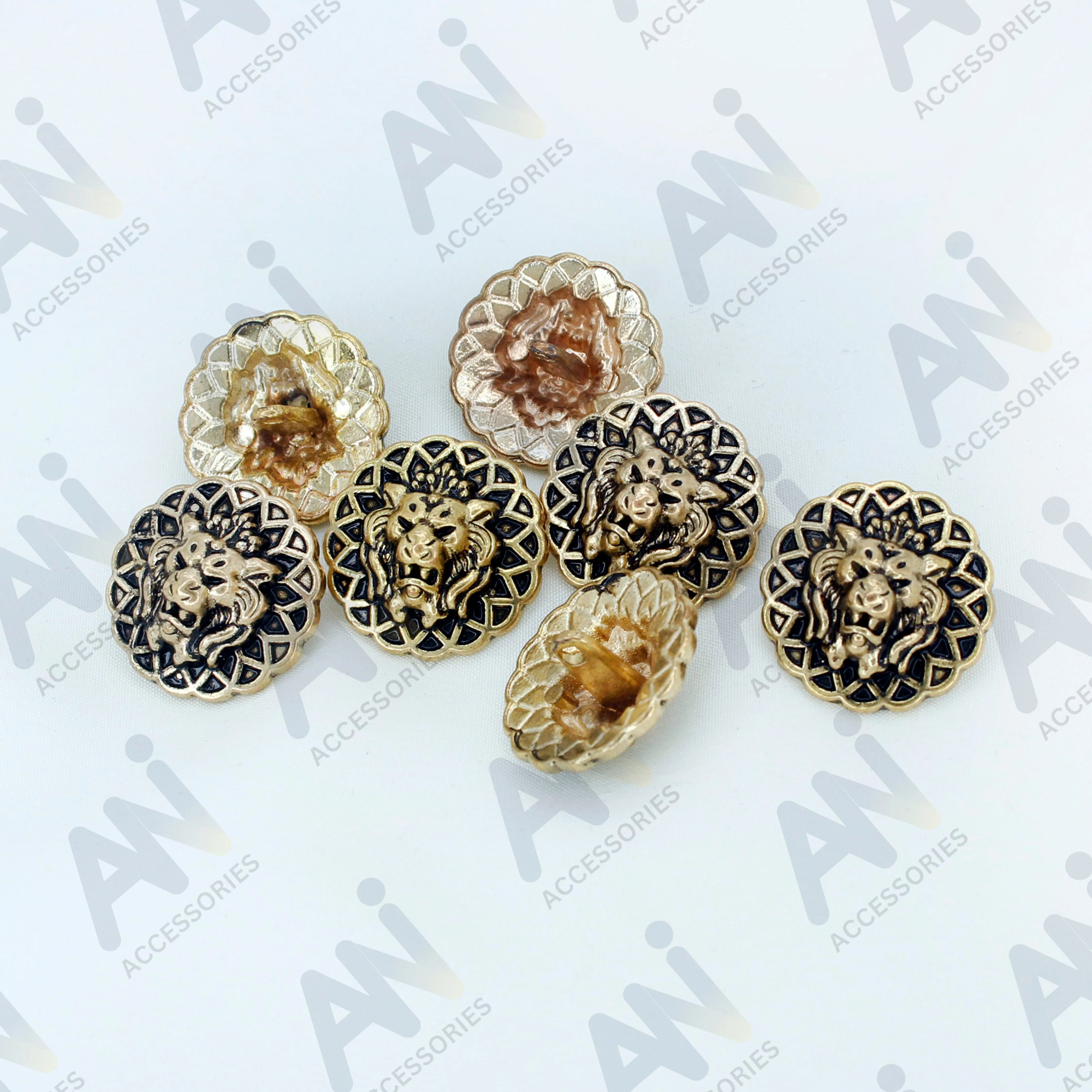 Lion Head Buttons for Clothing and Accessories
