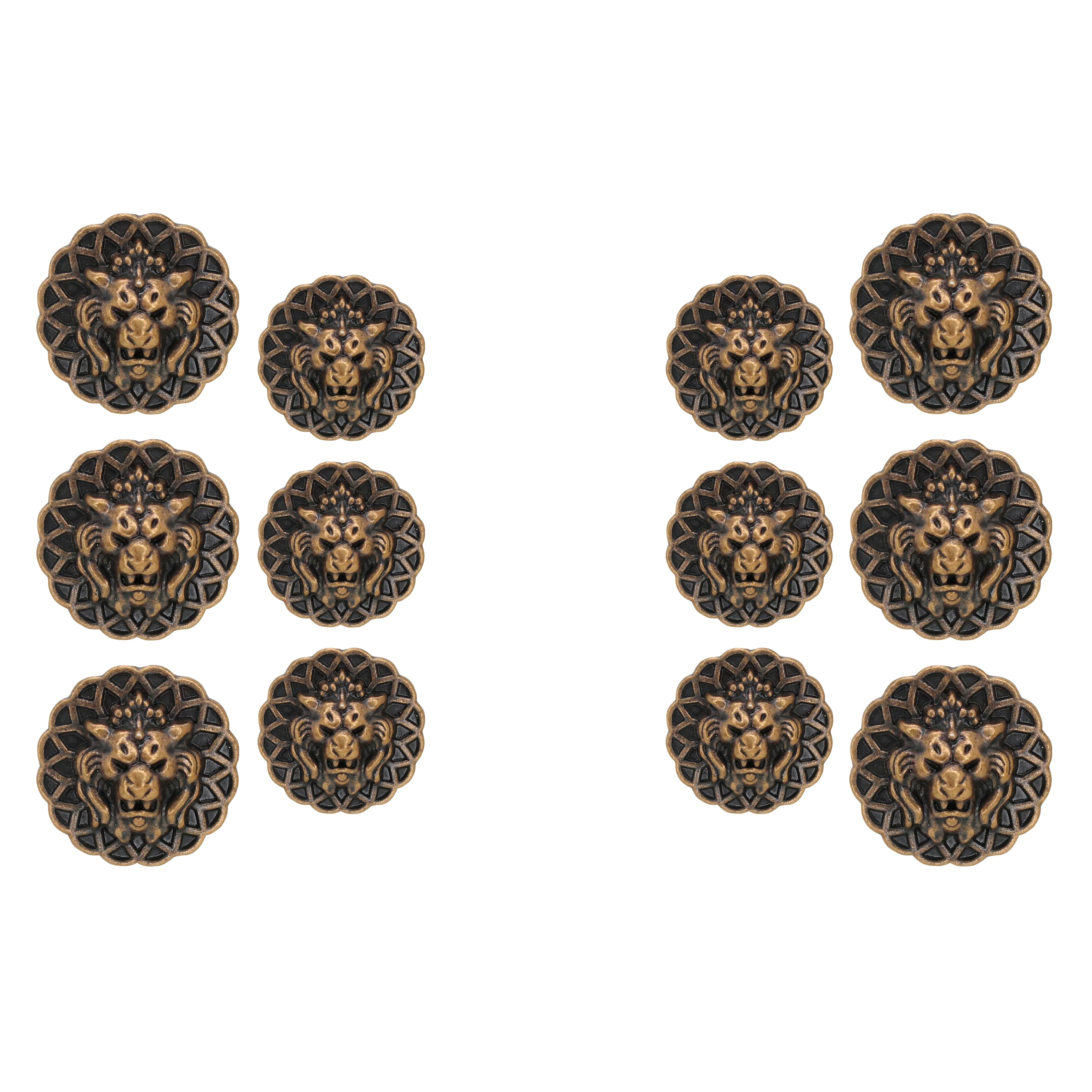 Lion Head Buttons for Clothing and Accessories