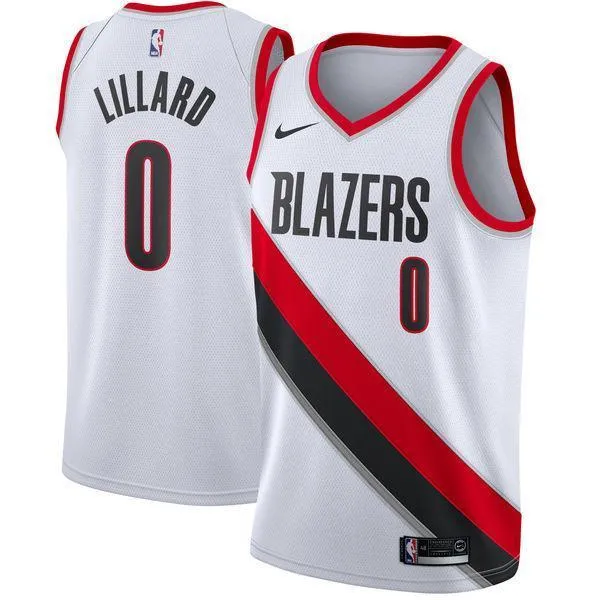 Men 0 Damian Lillard Jersey White Portland Trail Blazers Fanatics