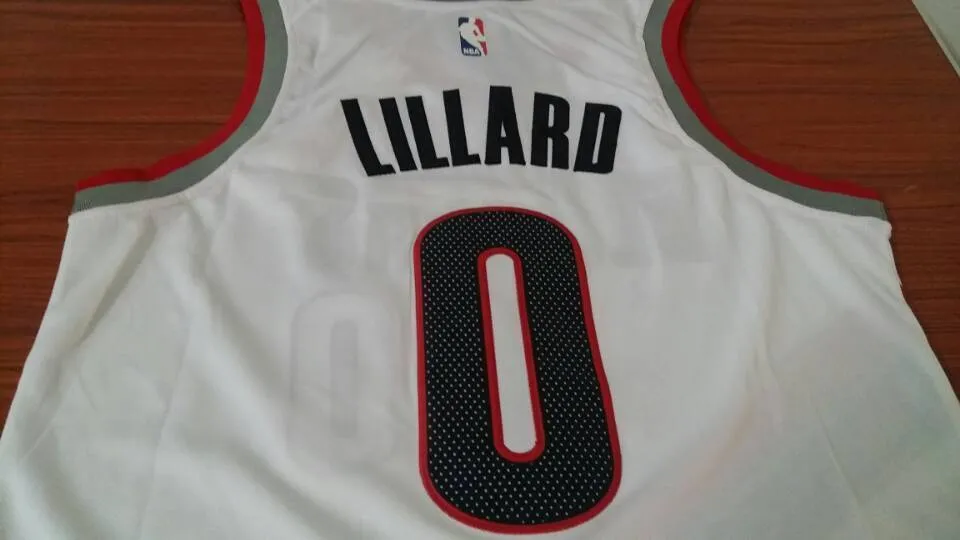Men 0 Damian Lillard Jersey White Portland Trail Blazers Fanatics