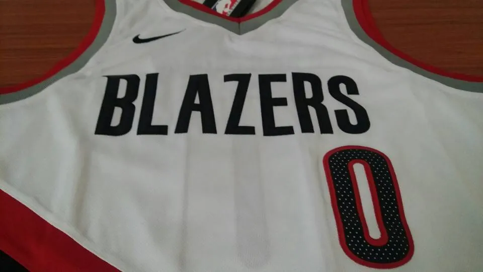 Men 0 Damian Lillard Jersey White Portland Trail Blazers Fanatics