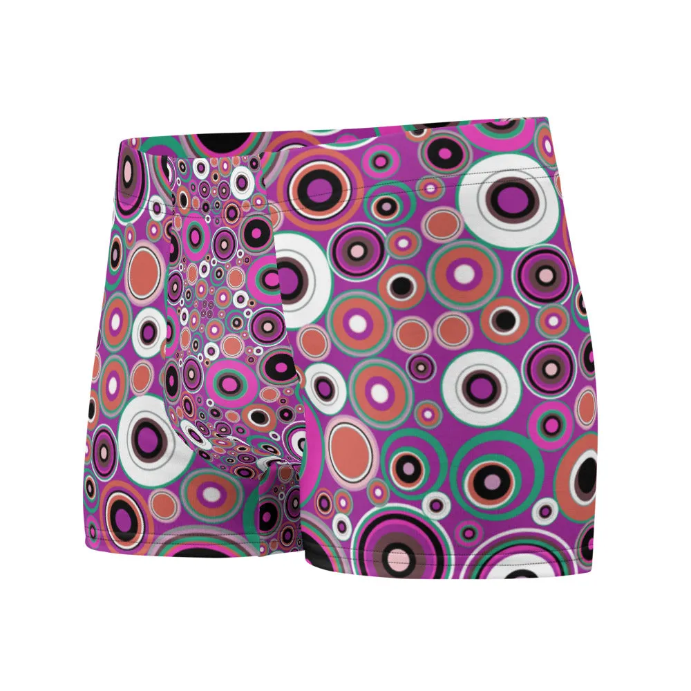 Mens Boxer Briefs | Pink 60s Circle Retro Design Shapes