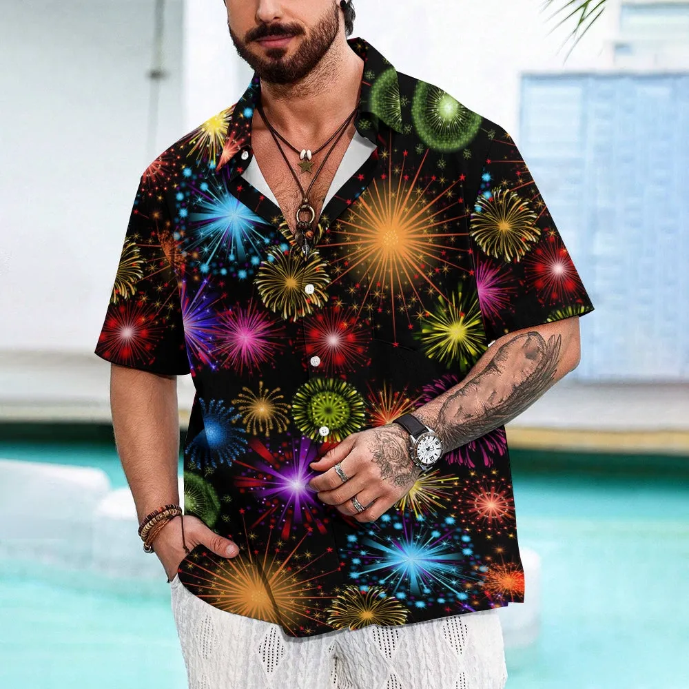 Men's Creative Star Pattern Graphic Print Shirt 2405002278