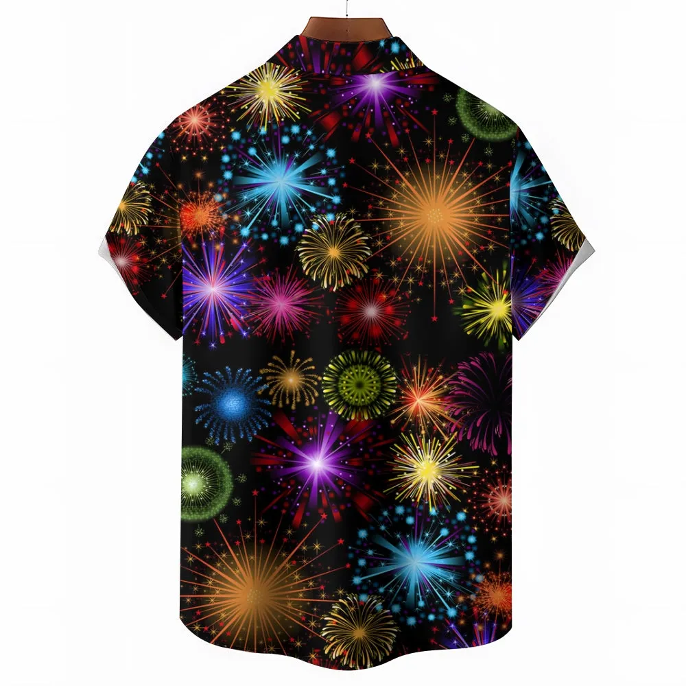 Men's Creative Star Pattern Graphic Print Shirt 2405002278