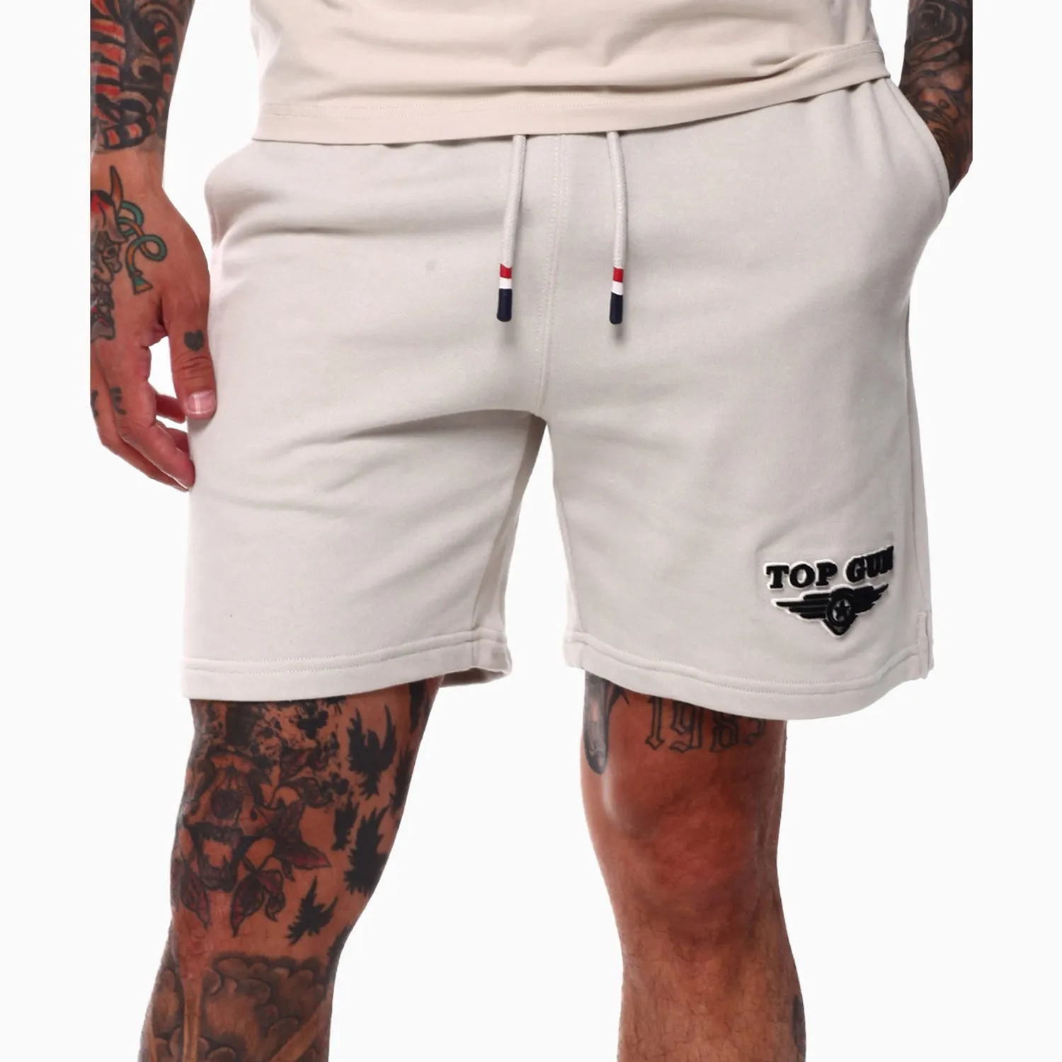 Men's Embroidered Logo T Shirt And Shorts Outfit