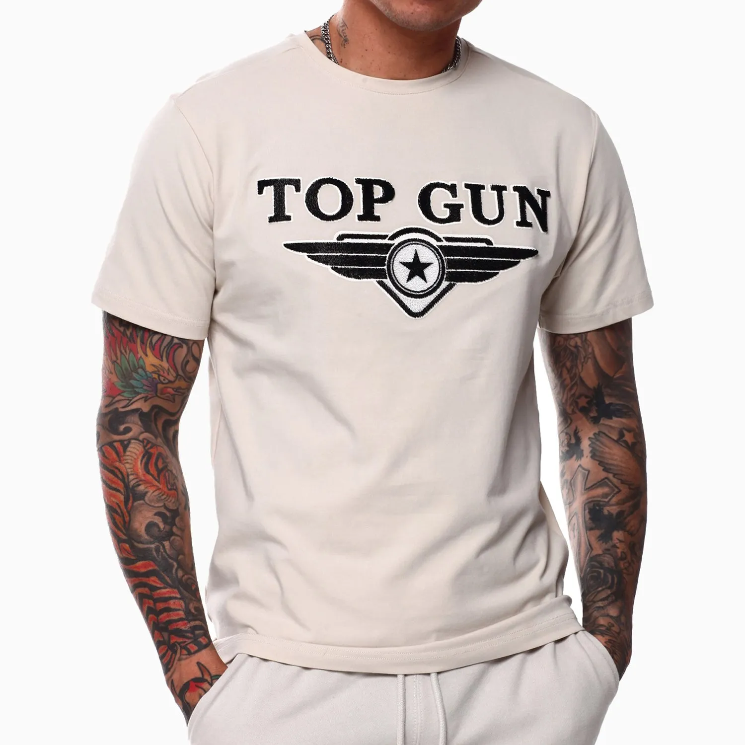 Men's Embroidered Logo T Shirt And Shorts Outfit
