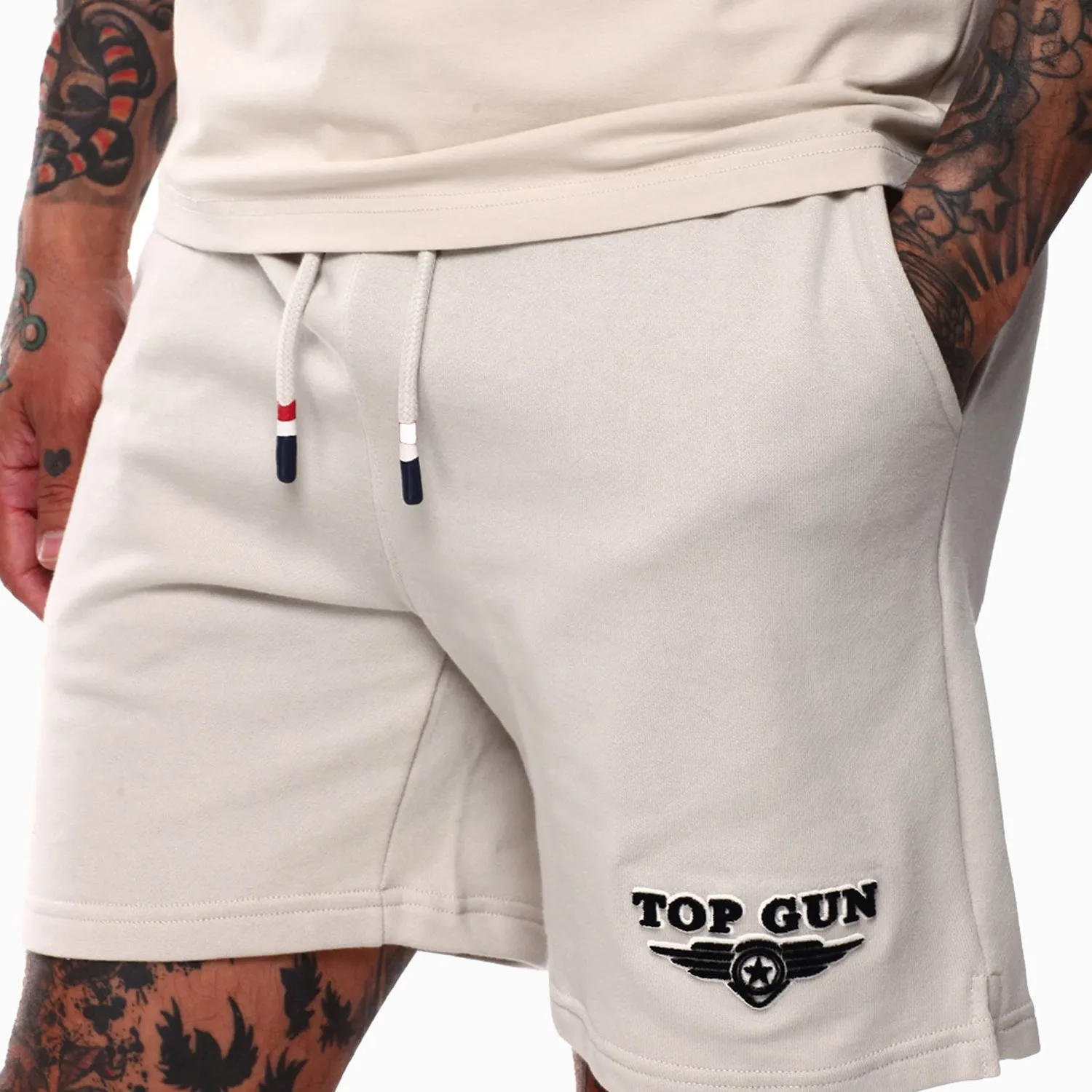 Men's Embroidered Logo T Shirt And Shorts Outfit