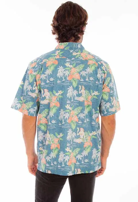 Men's Farthest Point Collection Shirt: Short Sleeve Batik Hawaiian