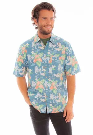 Men's Farthest Point Collection Shirt: Short Sleeve Batik Hawaiian