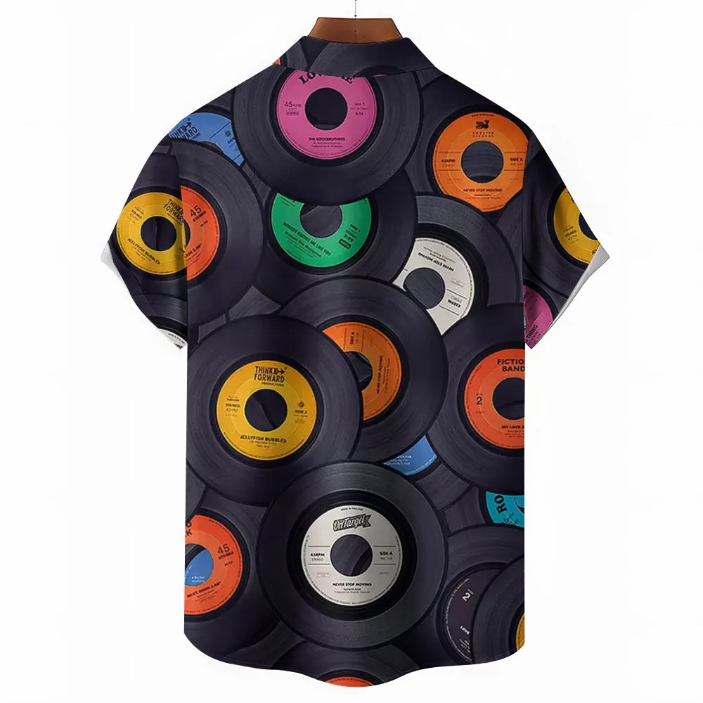 Men's Fun Printed Casual Chest Pocket Short Sleeve Shirt 2309000439