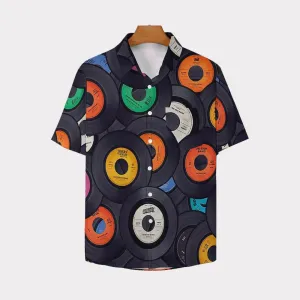 Men's Fun Printed Casual Chest Pocket Short Sleeve Shirt 2309000439