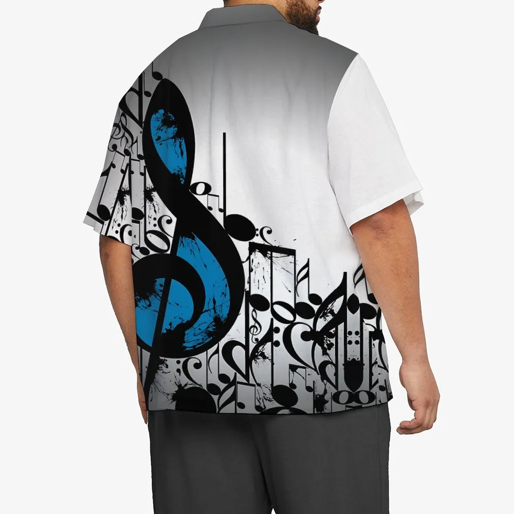 Men's Music Notes Casual Short Sleeve Shirt 2312000324