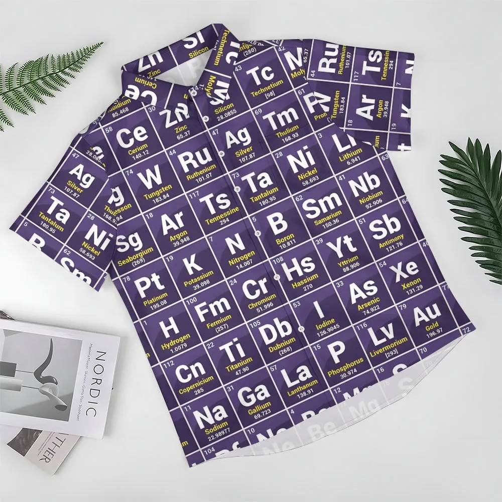 Men's Periodic Table Of Elements Casual Short Sleeve Shirt 2312000248