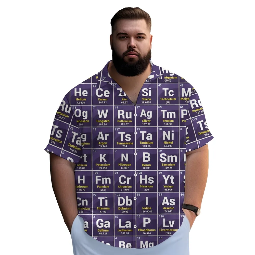 Men's Periodic Table Of Elements Casual Short Sleeve Shirt 2312000248