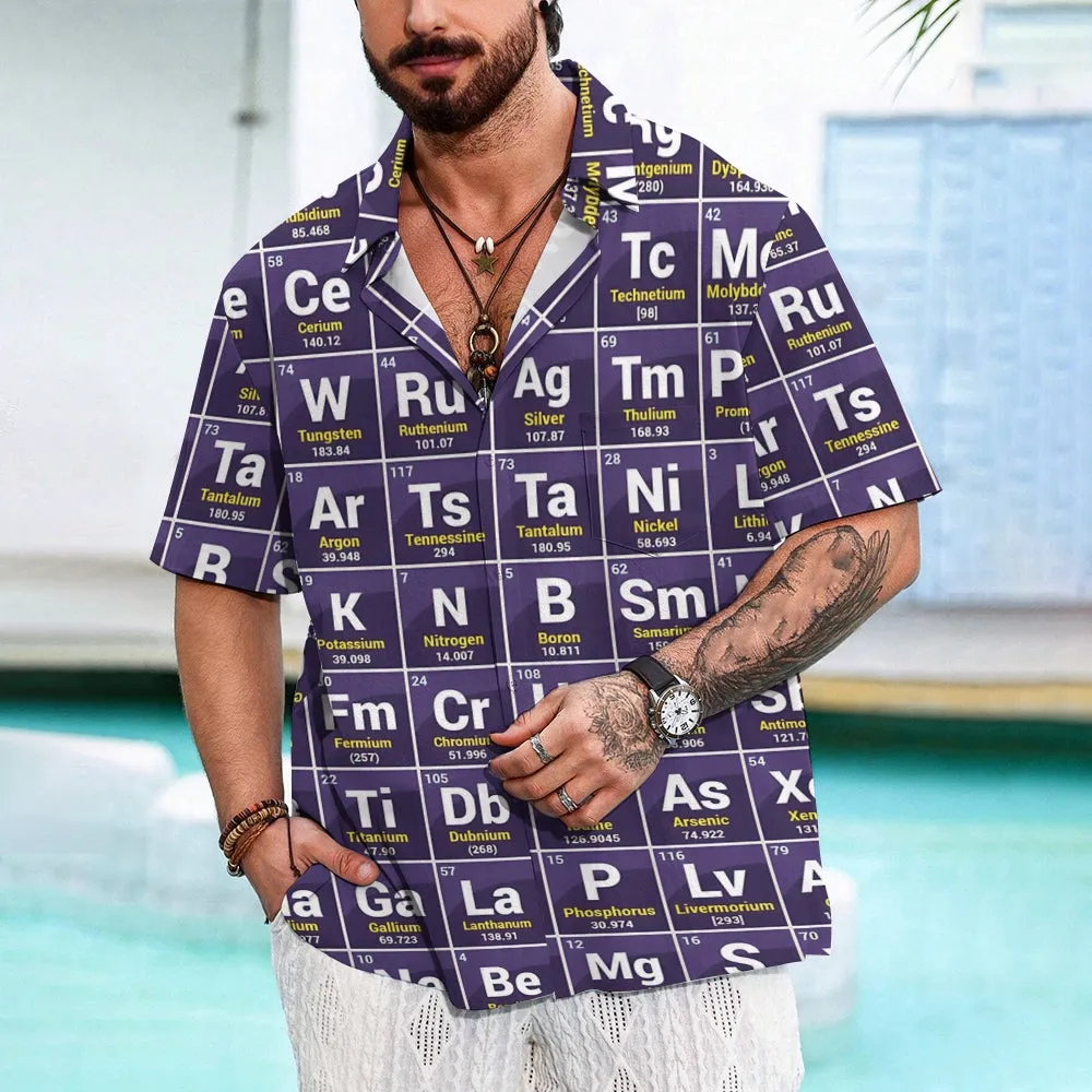 Men's Periodic Table Of Elements Casual Short Sleeve Shirt 2312000248