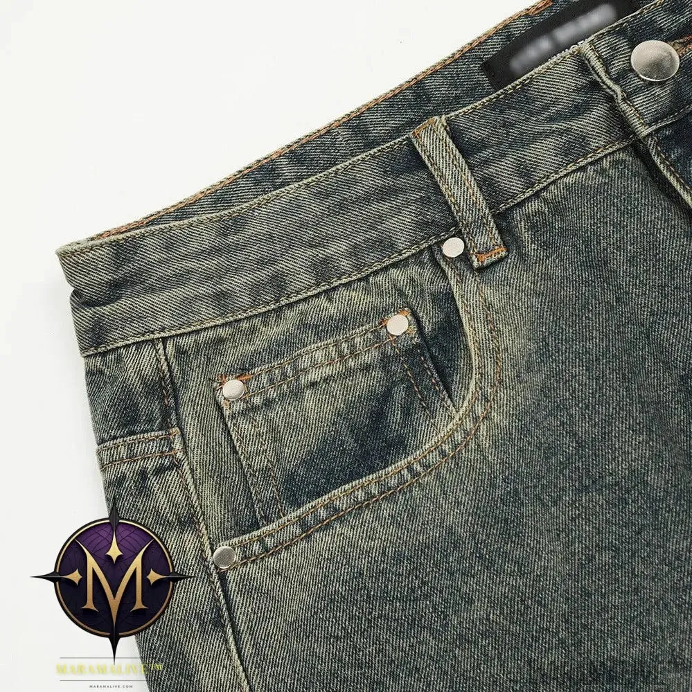 Men's Punk Rock Niche Personality Loose Wide Leg Horn Long Pants