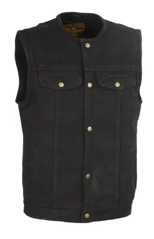 Men's Snap Front Denim Club Vest w/ Gun Pocket