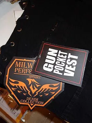 MEN'S SON OF ANARCHY BLUE DENIM MOTORCYCLE VEST 1 GUN POCKET INSIDE WITH ZIPPER